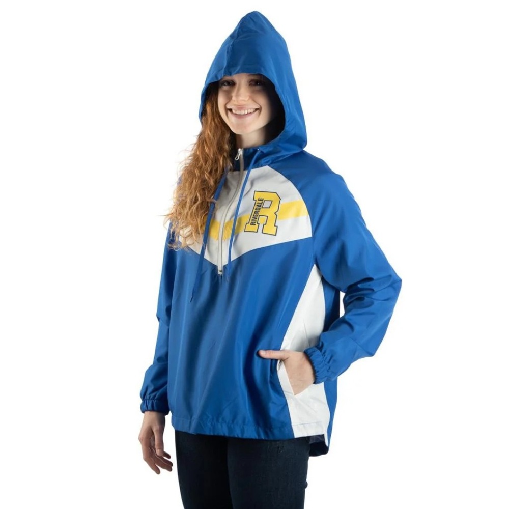 Harry Potter Riverdale Varsity Style Hooded Blue Windbreaker Jacket‎ sz XXL